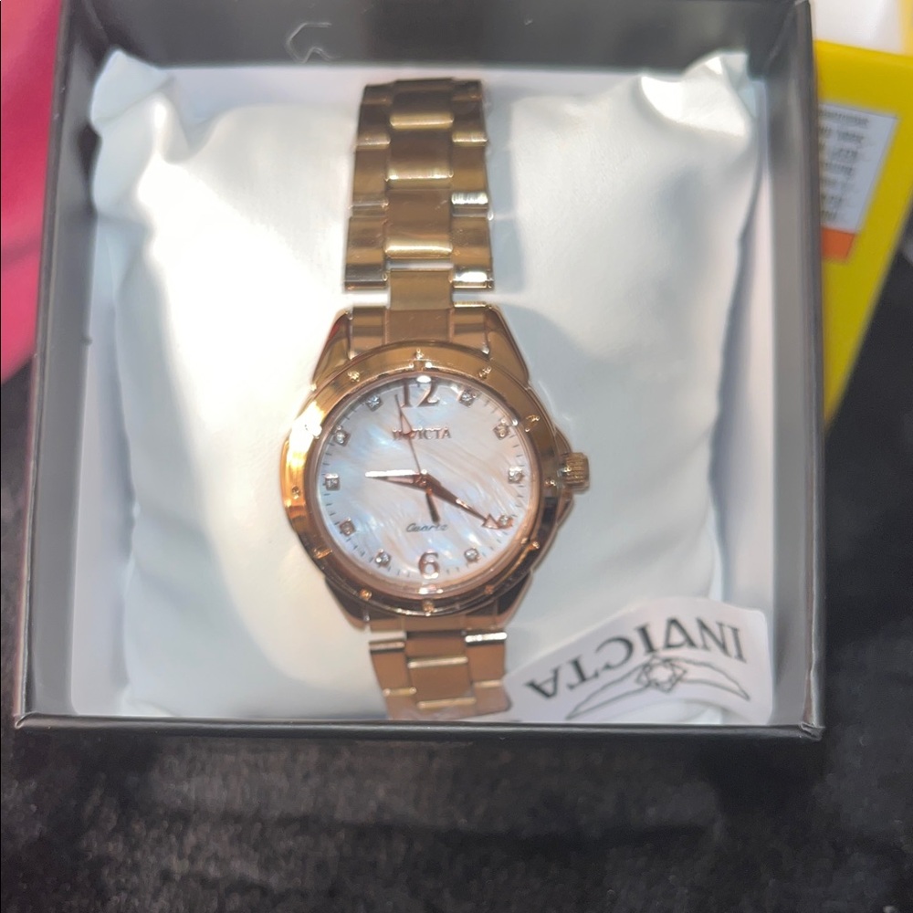 Invicta Rose Gold Watch with Mother of Rose Dial